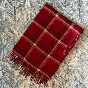Madewell Red Plaid Poncho Scarf